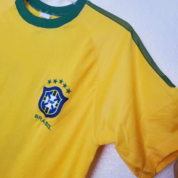 Lumafi Fernanda Brasil Soccer Jersey Football # 10 Mens M Yellow Retro CBF Nike - Picture 3 of 11